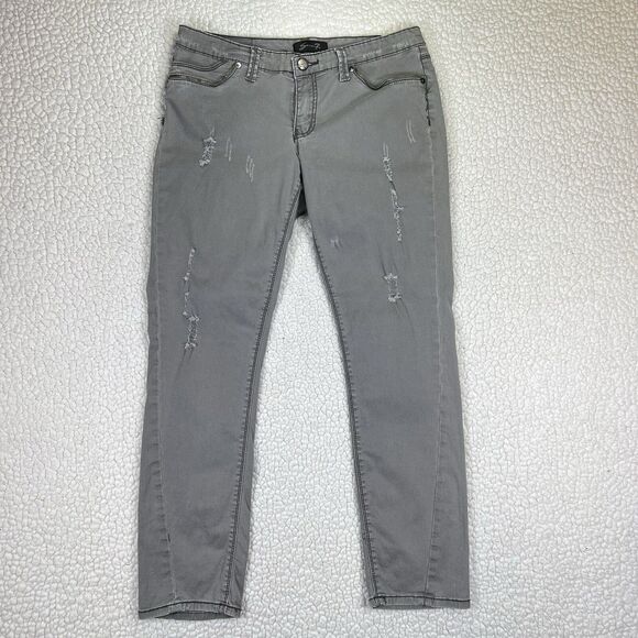 Seven 7 Jeans Women’s Size 10 (Actual 33x29) Gray Slim Straight Leg Mid Rise - Picture 2 of 16